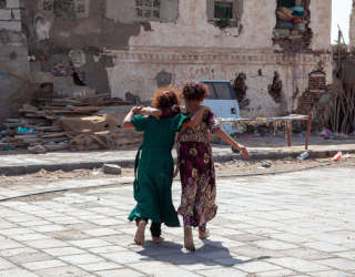 La vieille ville de Mokha, sur la côte ouest du Yémen, qui a été gravement endommagée par les frappes aériennes. PAM/Annabel Symington