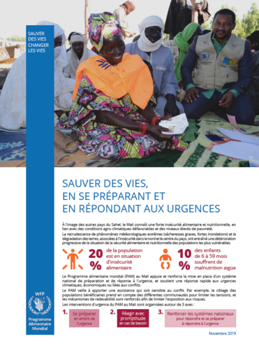 Sauver des vies, en se préparant et en répondant aux urgences au Mali