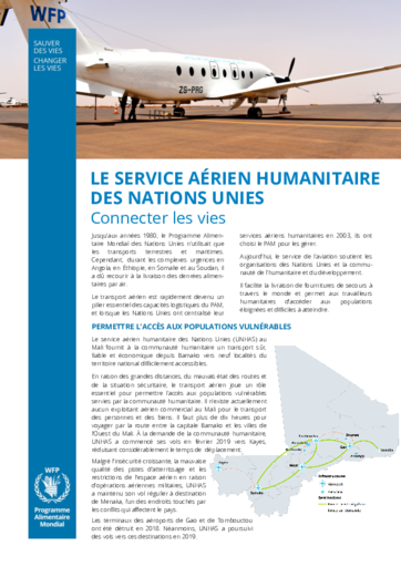 Le service aérien humanitaire des Nations Unies au Mali