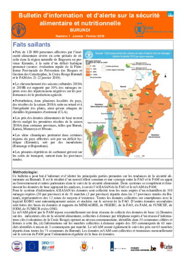 Bulletin d’information et d’alerte sur la sécurité alimentaire et nutritionnelle