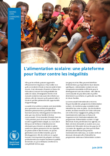 L’alimentation scolaire : une plateforme pour lutter contre les inégalités