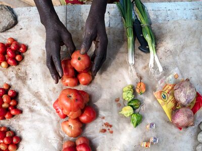 légumes frais au marché