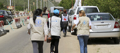 WFP/Hussam Al Saleh Personnel de la FAO, du WFP et de l'UNICEF