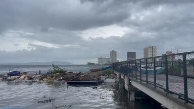 Jamaica. Preparations ahead of Hurricane Melissa's landfall expected for 28 October 2025, picture is showing the beginning of a storm.