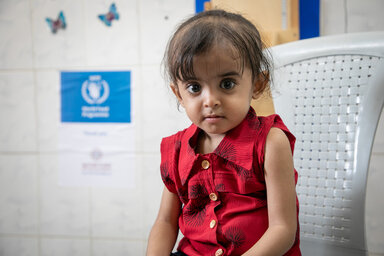 © WFP/Hebatallah Munassar Yemen. Yasmin, 3, at a WFP supported nutrition clinic in Aden.