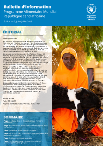 Bulletin d’information N°2 du Programme Alimentaire Mondial en République centrafricaine