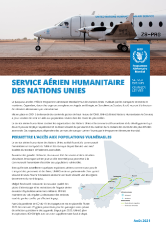 UNHAS : Le service aérien humanitaire des Nations Unies au Mali  
