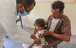A child in a health center