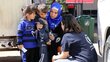 A WFP employee speaks with conflict-displaced people in Lebanon. WFP/Mohammed Awadh