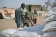 food being distributed at an IDP camp in eastern Sudan