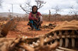  PAM/Michael Tewelde. Une femme aidée dans le cadre du programme de filet de sécurité du PAM, assise à côté de ses cadavres d'animaux dans lesquels elle a perdu plus de 20 de ses bêtes à cause des sécheresses successives.