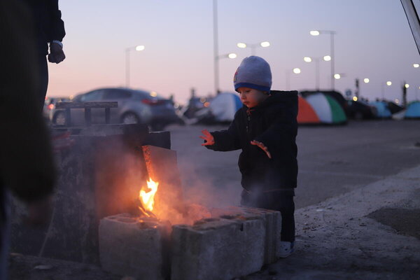 PAM/Arete/Ali Yunes. Sur la photo : des familles déplacées à la suite des récentes frappes aériennes à Dahiyeh, dans la banlieue sud de Beyrouth, au Liban, le 9 mars 2026