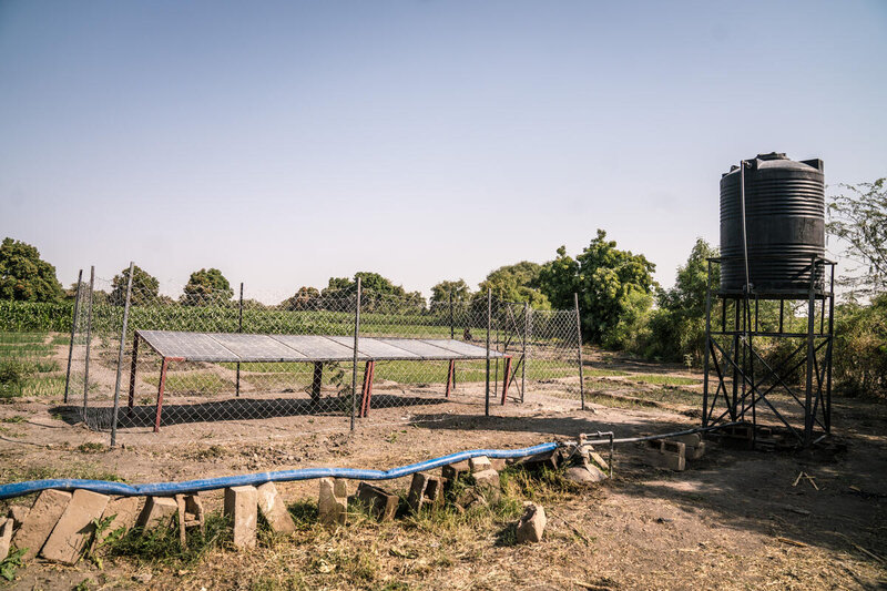 Solar powered irrigation for school garden in Chad