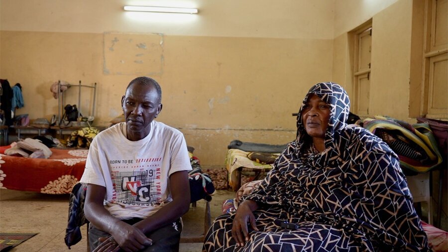 Twice displaced by Sudan's war, Awad Adam and wife Nafisa have found shelter and WFP food in Port Sudan. Photo: WFP/Abubakar Garelnabei