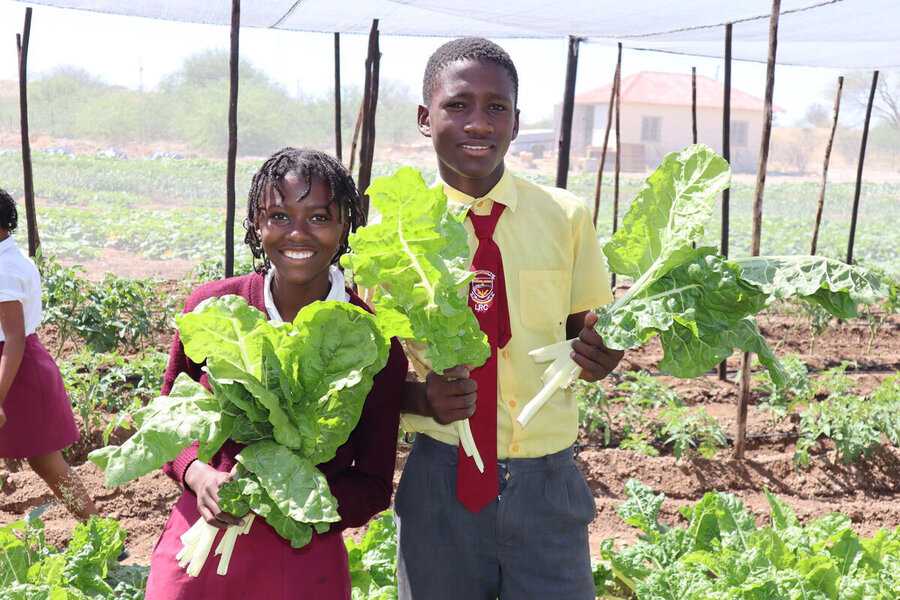 A school-centred ‘integrated food systems’ project in Namibia focuses on healthy diets and the best growing methods as part of a WFP-backed home-grown school feeding programme.
